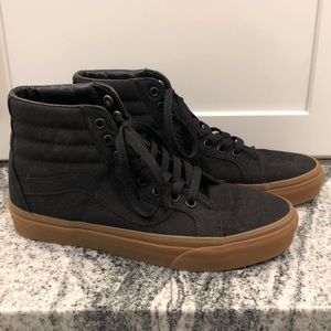 Black Hi-Top Vans with Gum Sole